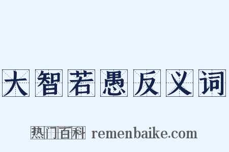 大智若愚反义词是什么意思的图片